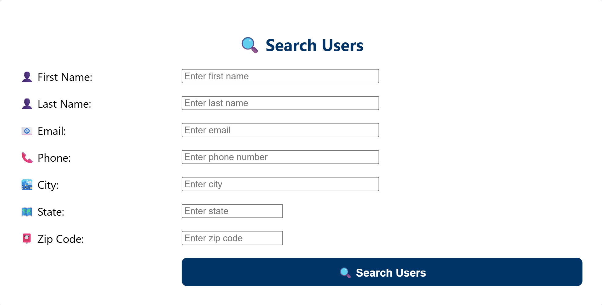 Election Management System voter search interface